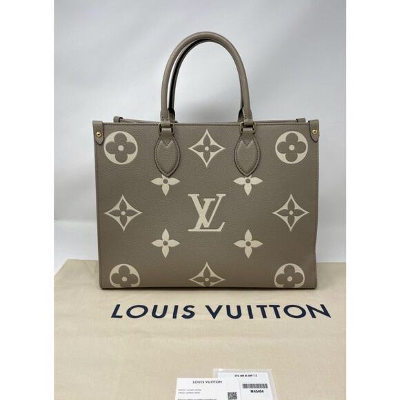 Louis Vuitton OnTheGo Tote MM Gray Turtle dove Empreinte Leather - Picture 8 of 13